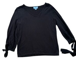 CeCe Tie sleeve cotton blend sweater-size medium-used in good condition Black